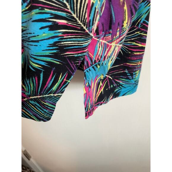 Ulla Popken short sleeve colorful tropical t-shirt cotton v-neck Size 24/26 - Picture 5 of 8